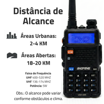 6 Rádio Comunicador Baofeng UV-5R